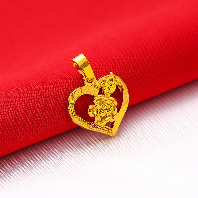 Copper Gold-plated Lou Empty Transfer Bead Pendant Female Vietnam Sand Gold Necklace Water Wave Chain Live Spell More Jewelry Wholesale