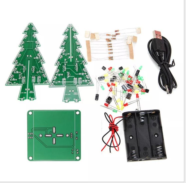 Christmas Tree DIY Colorful Flash Electronic Practice Handmade Kit Christmas Gift Ornament