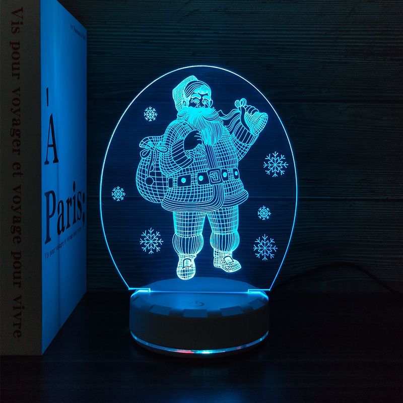 Cross-border Christmas 3D Night Light LED Night Light USB Plug-in Yagi Creative Lamp Remote Control Bedside Lamp Gift Bedroom