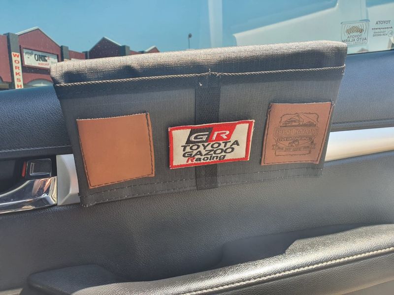 Black - Vehicle Door Arm Rest - Leather Pockets