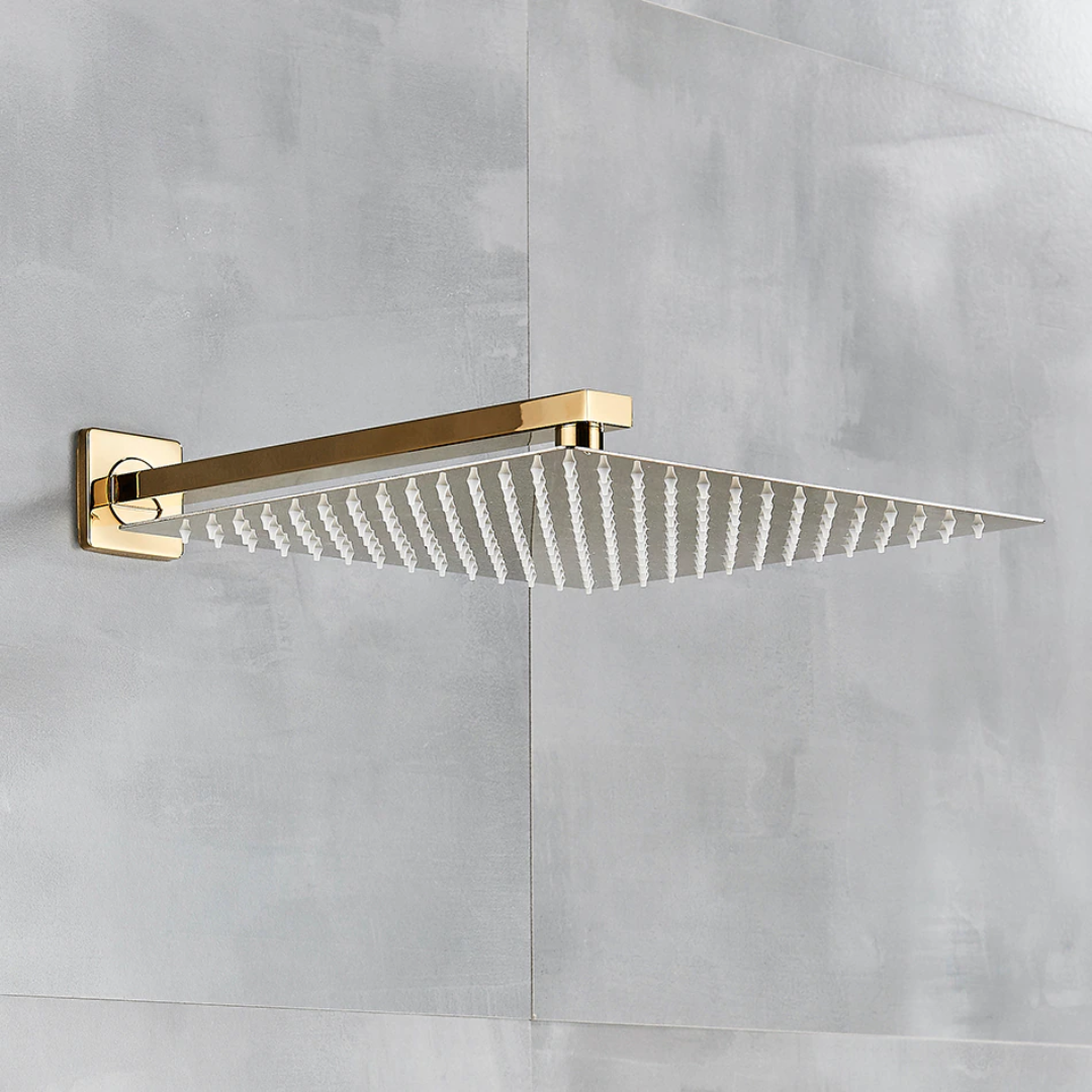 Shiny Gold Stainless Steel Square Shower Head