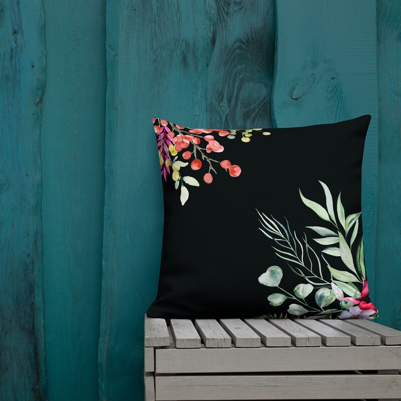 Dark Floral pillow