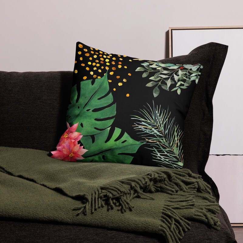 Black Tropical pillow case