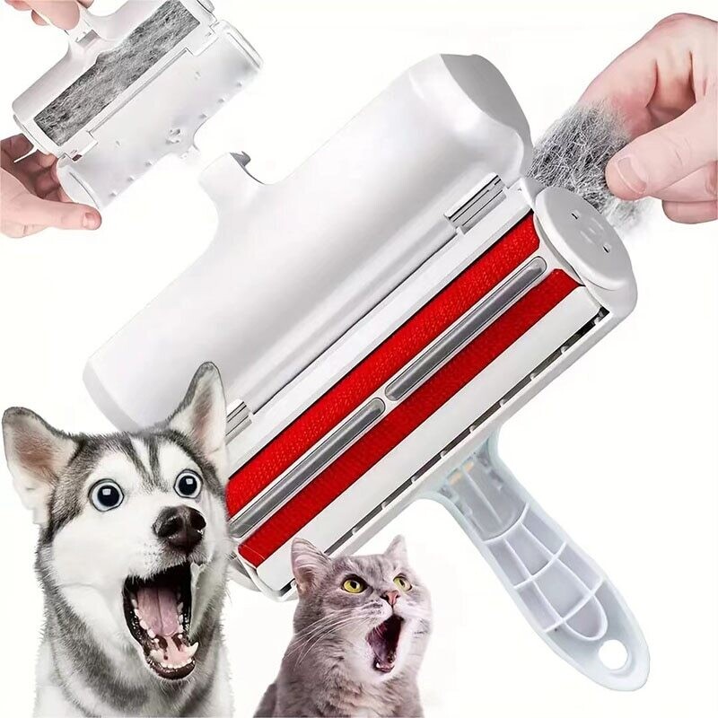 Pet Hair Remover Roller Removing Dog Cat Self Cleaning Lint Pet Hair Remover Pet Hair Remover, Cleaning One Hand Operate