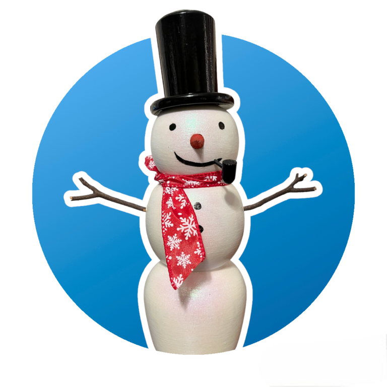 Hand Turned Wooden Snowman 2022 - 2023