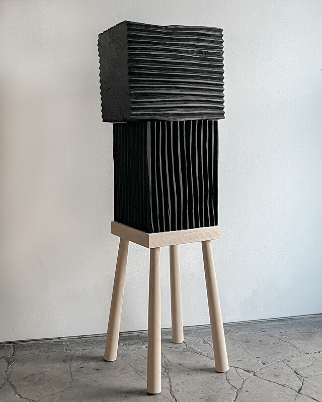 Grooved Blocks on Maple Stool