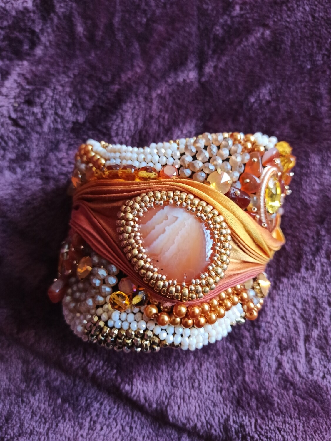 Armband Carneool wit/goud
