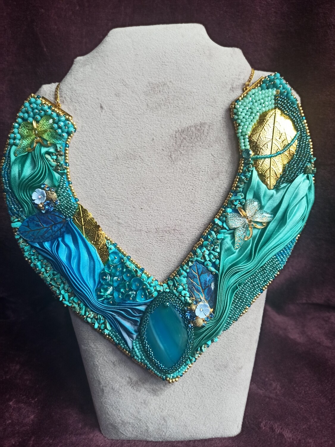 Ketting Blauw met goud