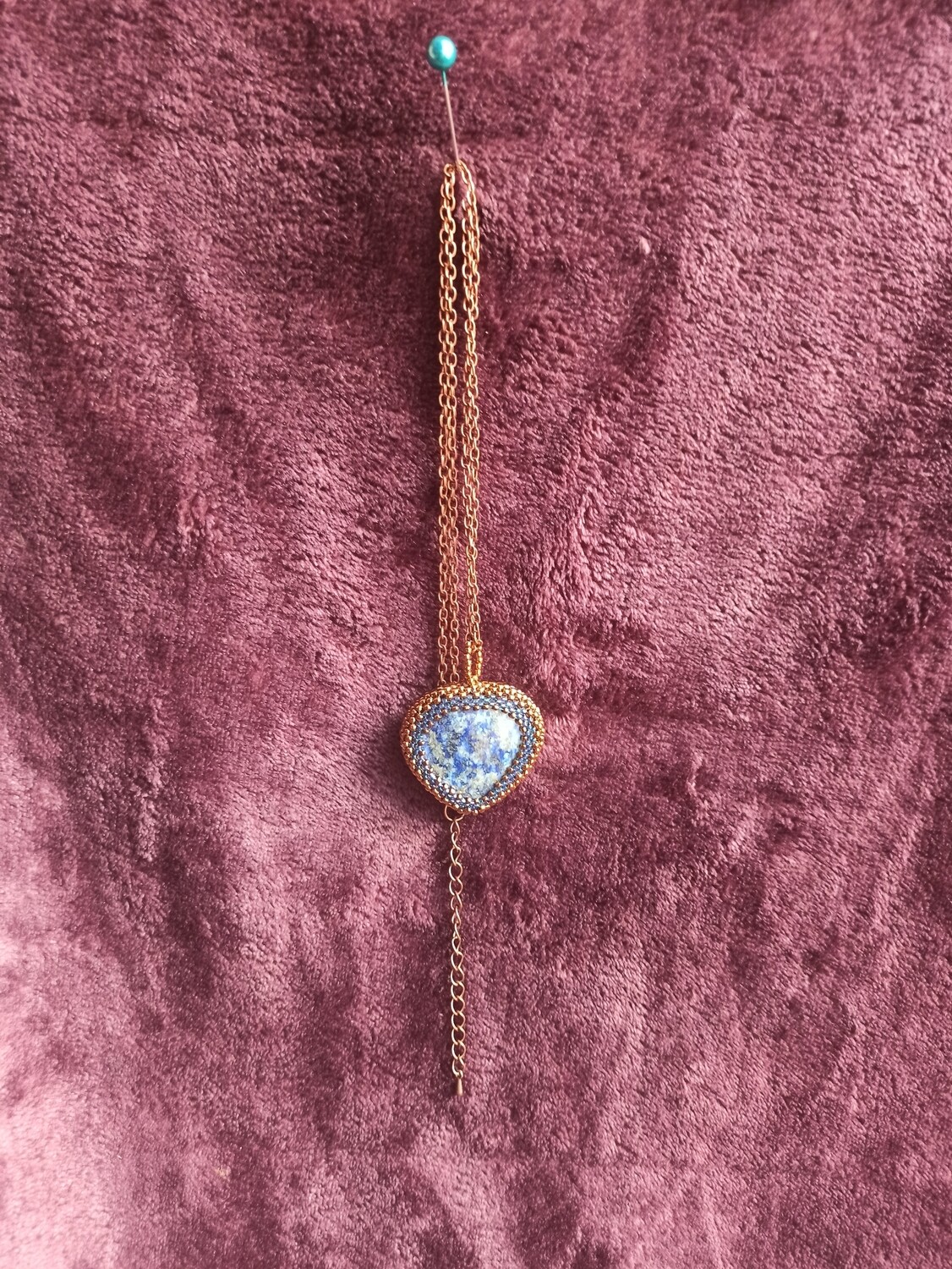 Ketting Lapis Lazuli met brons