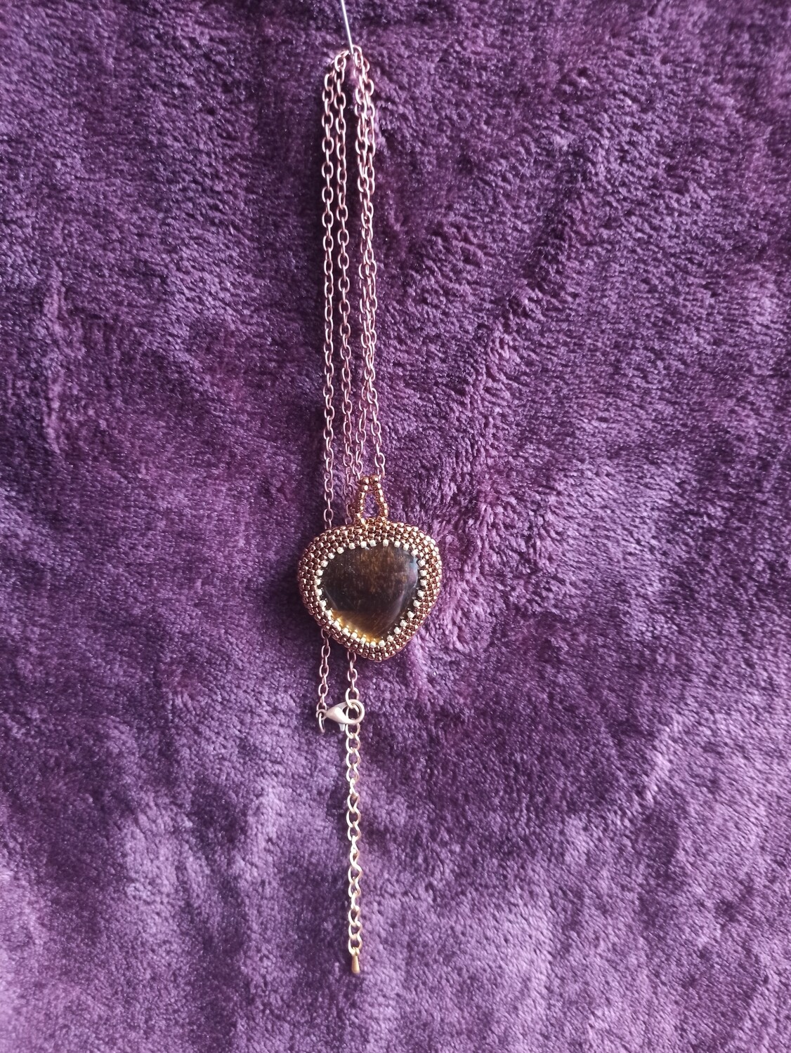 Ketting Tijgeroog met brons