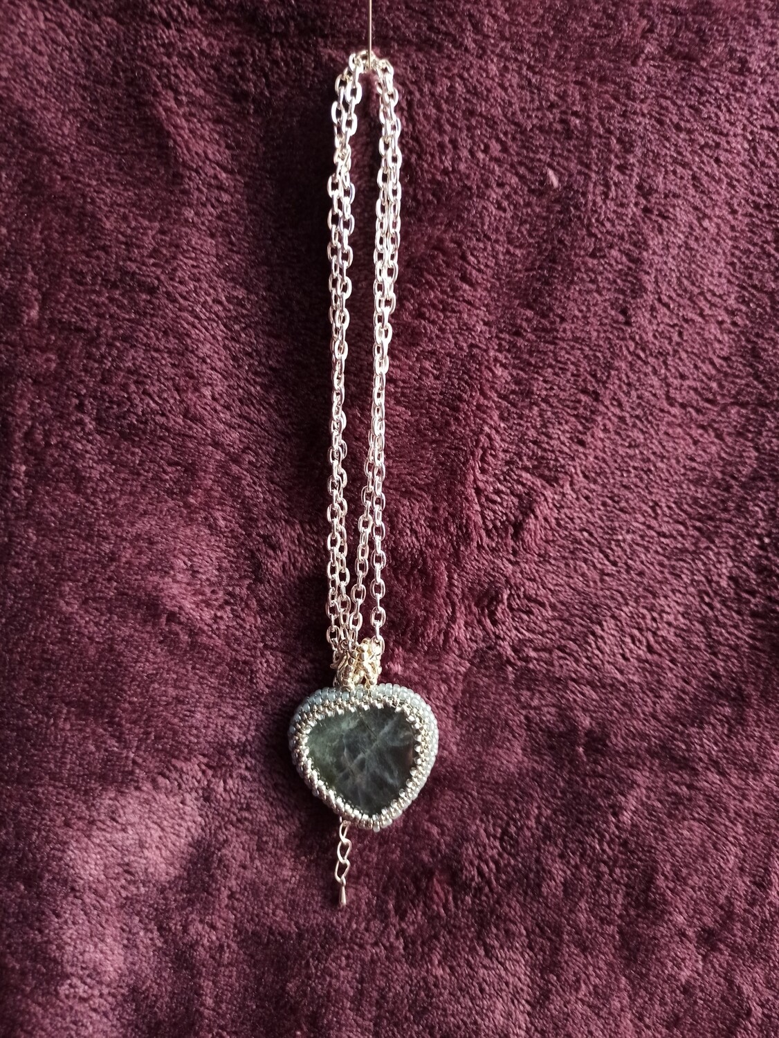 Ketting Labradoriet met grijze rand