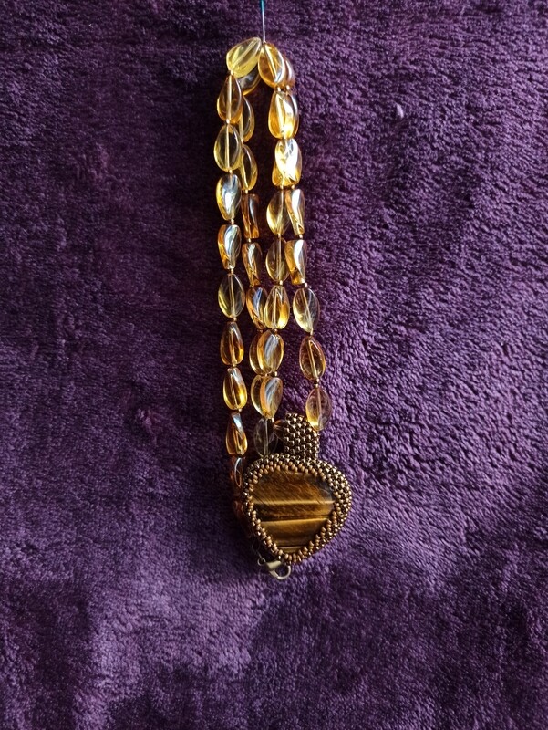 Ketting Tijgeroog met kraal hanger