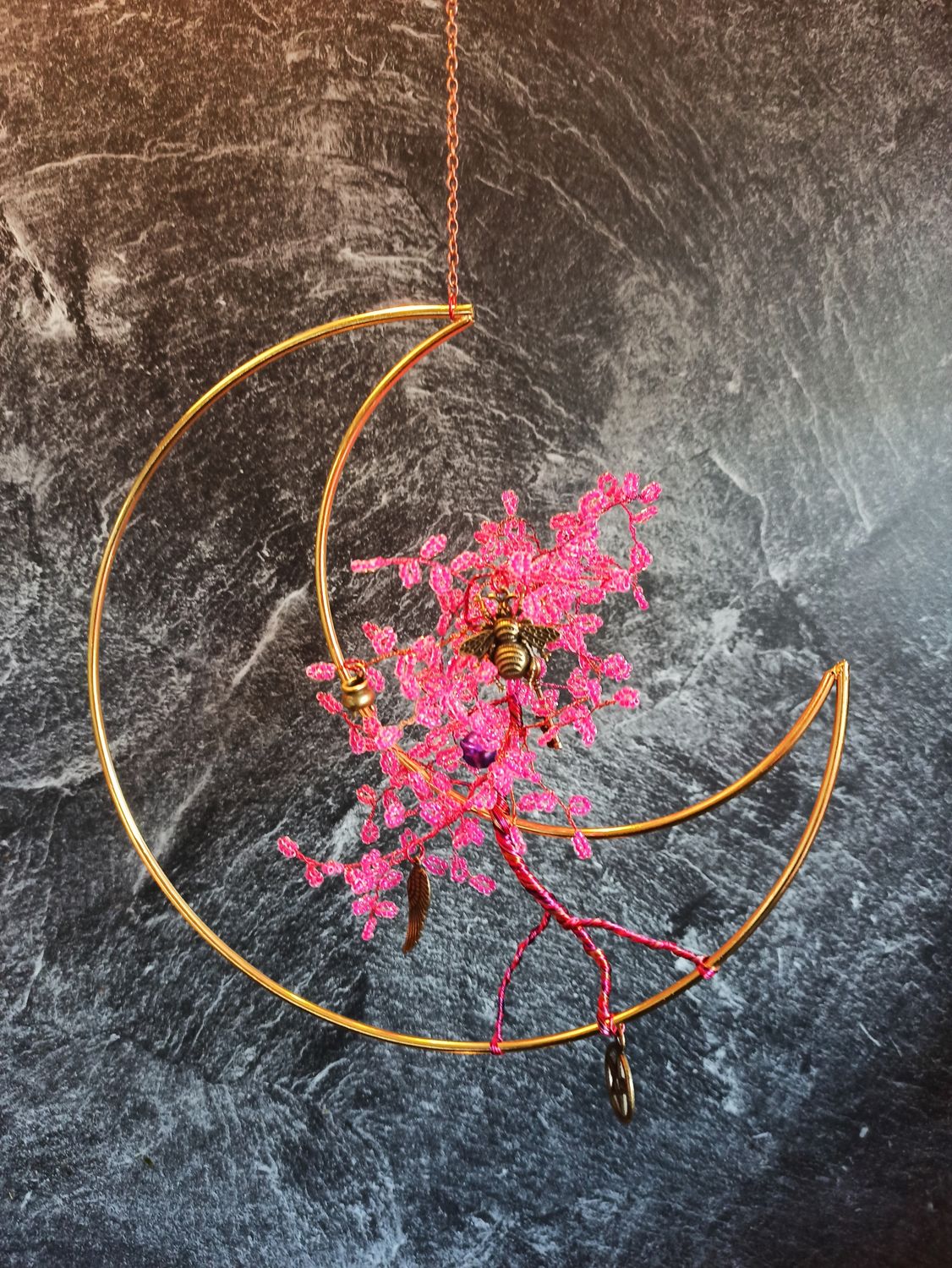 Elvenboom Maan groot donker roze