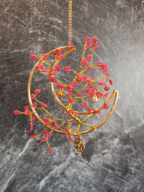 Elvenboom Maan klein rood-goud
