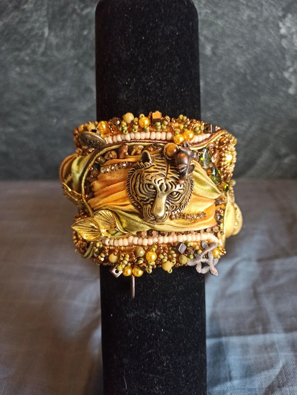 Armband Tijgeroog met tijgerkop