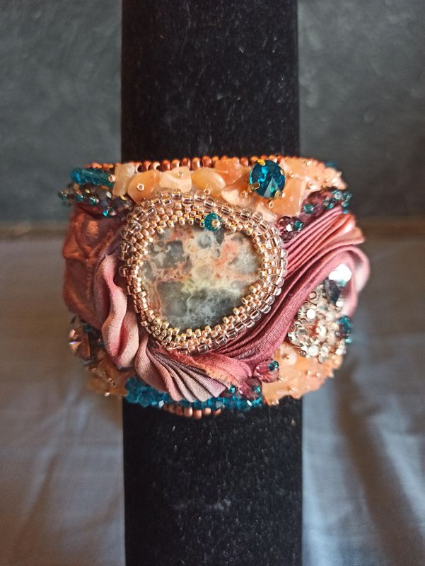 Armband Oceaan Jaspis en oranje calciet
