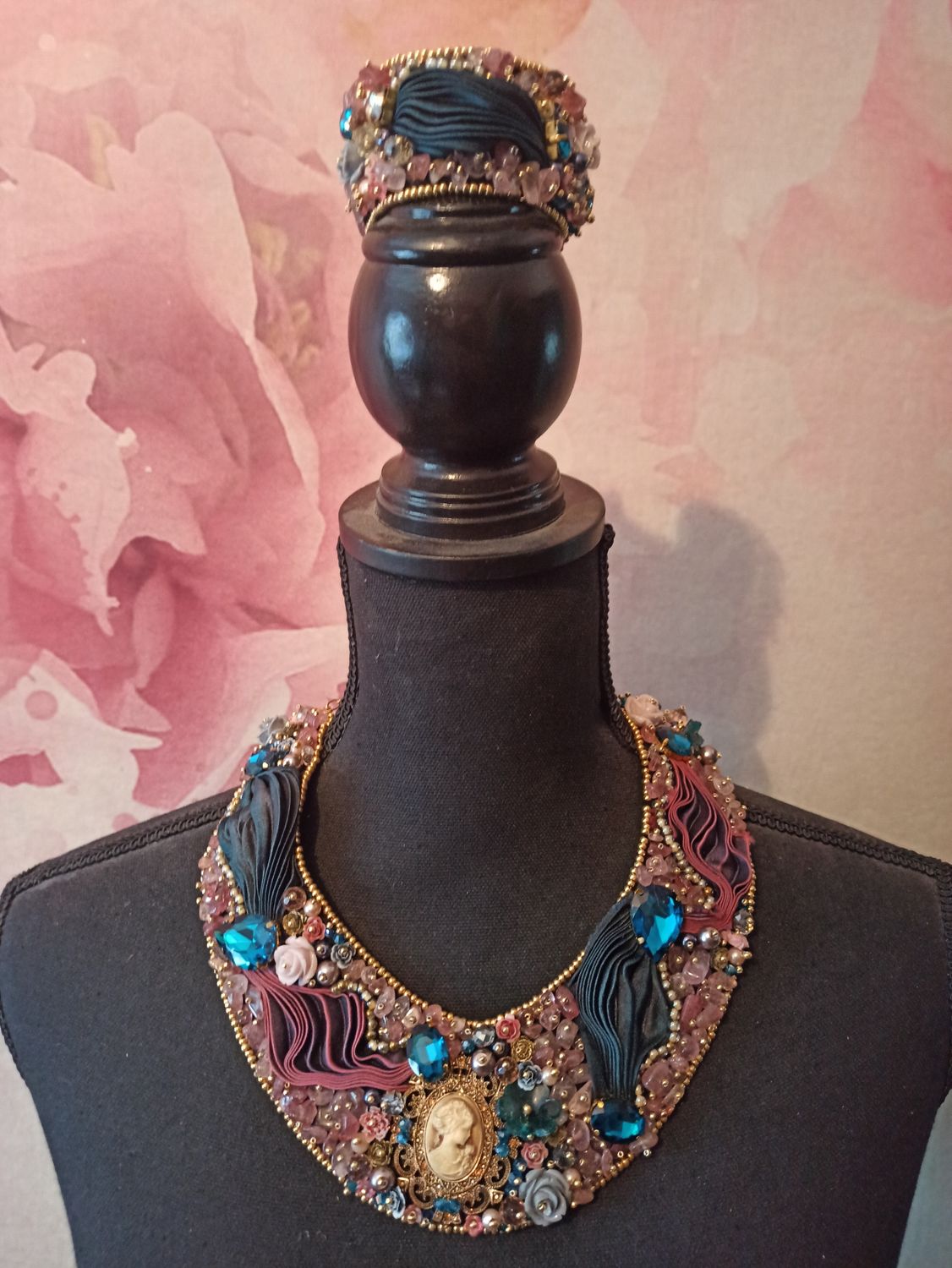 Sieradenset Oud roze & Blauw