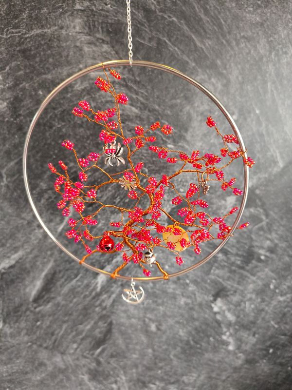 Elvenboom rond brons-koper/rood