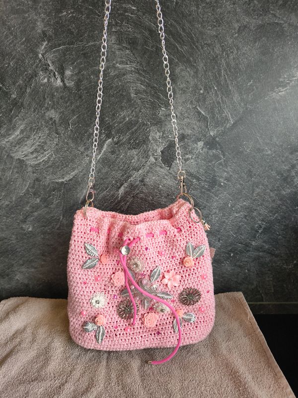 Tas roze/zilver