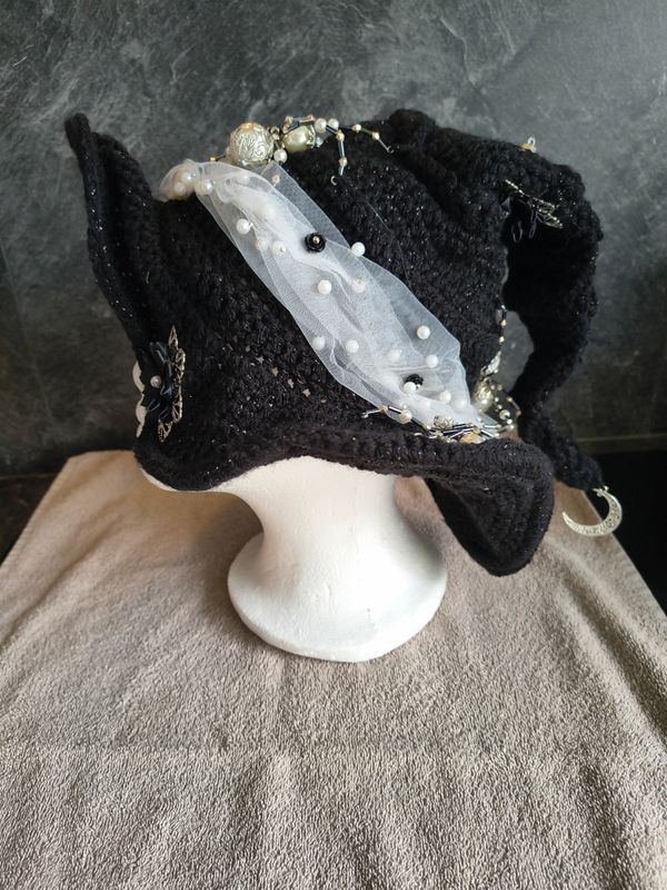 Heksenhoed zwart/ziler