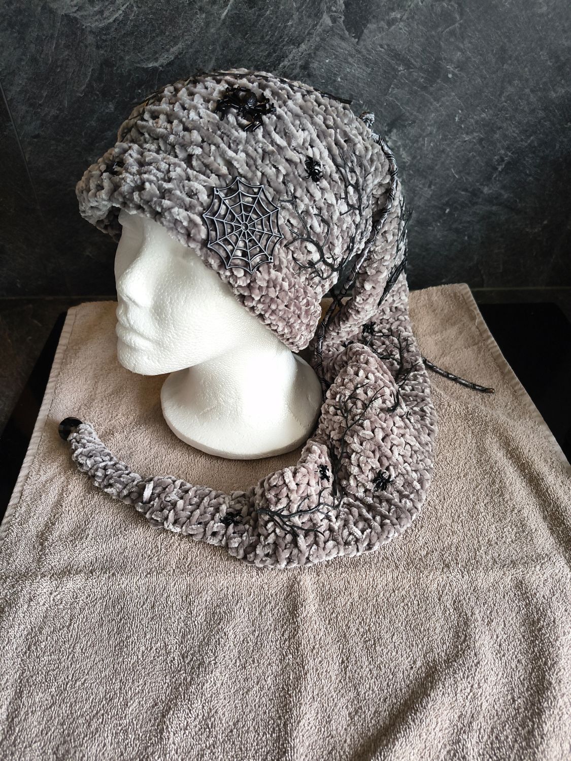 Elvenmuts grijs/zwart