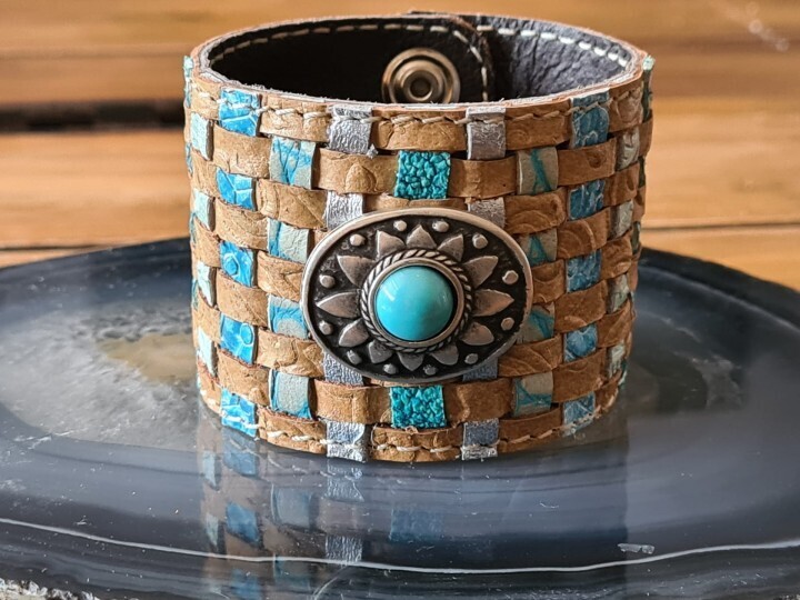 Gipsy gevlochten leren armband