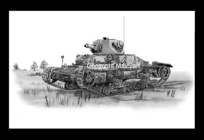 004 - A3 Mounted Print - Matilda Mk 1