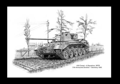 011 - A3 Mounted Print - Tank, Cruiser, Comet