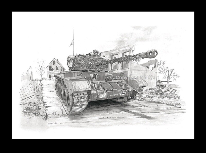 012 - A4 Mounted/Framed Print - Tank, Cruiser, Comet 'Celerity'