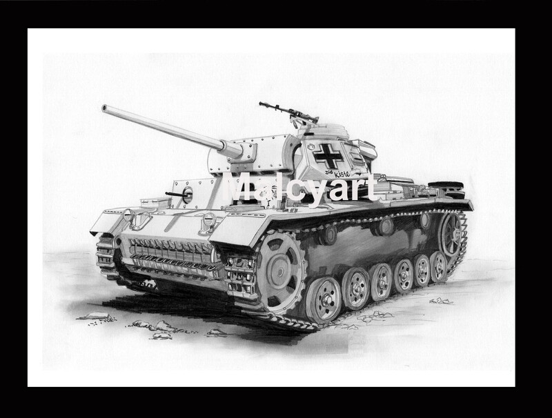 013 - A4 Mounted/Framed Print - PzKpfW III