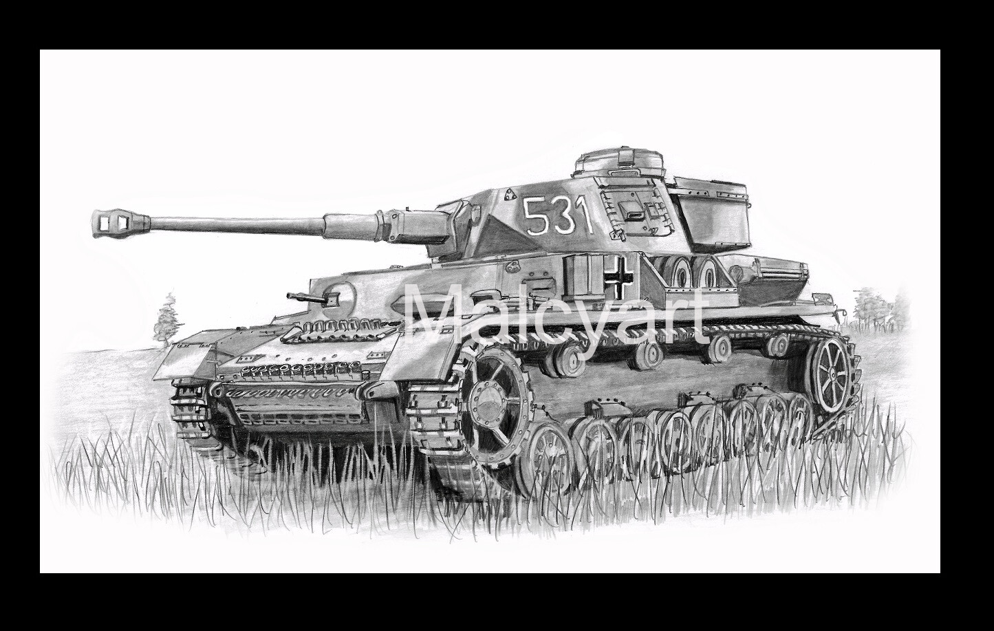 014 - A3 Mounted Print - PzKpfW IV - Panzer IV