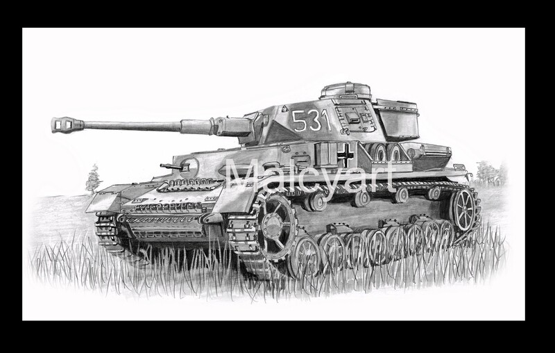 014 - A4 Mounted/Framed Print - PzKpfW IV