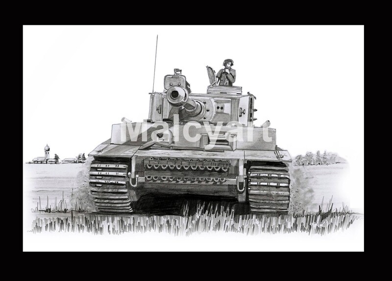 015 - A4 Mounted/Framed Print - PzKpfW VI Ausf E 'Tiger 1'