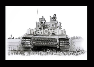 015 - A4 Mounted Print - PzKpfW VI Ausf E 'Tiger 1'