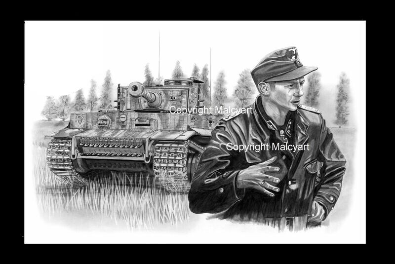 021 - A4 Mounted/Framed Print - Tiger 1 Michael Wittmann