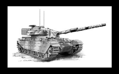 026 - A4 Mounted Print - A41 Centurion Tank