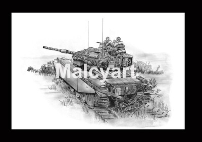 028 - A3 Mounted Print - Centurion Mk12 Tank