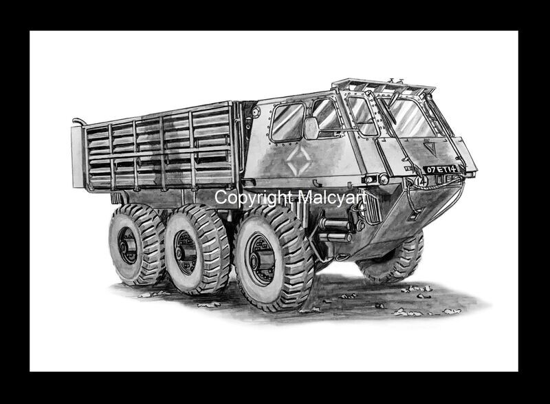 030 - A4 Mounted/Framed Print - Alvis Stalwart HMLC