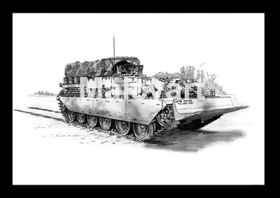 046 - A4 Mounted Print - Chieftain Armoured Recovery Vehicle.