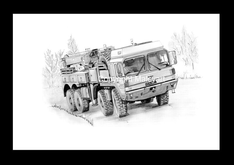 052 - A4 Mounted/Framed Print - MAN SVR Recovery Truck
