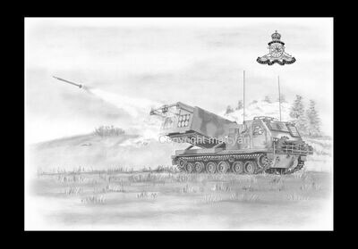 071 - A4 Mounted/Framed print - M270 Multiple Launch Rocket System (MLRS)