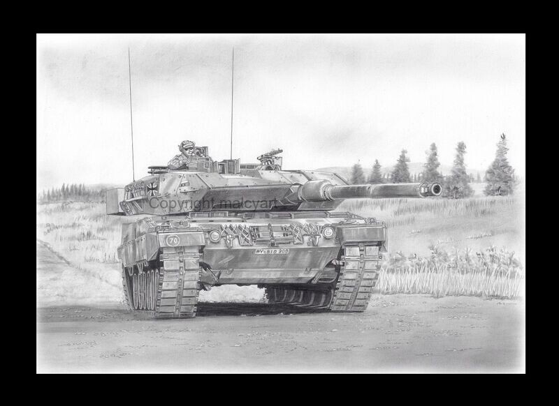 057 - A4 Mounted/Framed Print - Leopard 2 A6