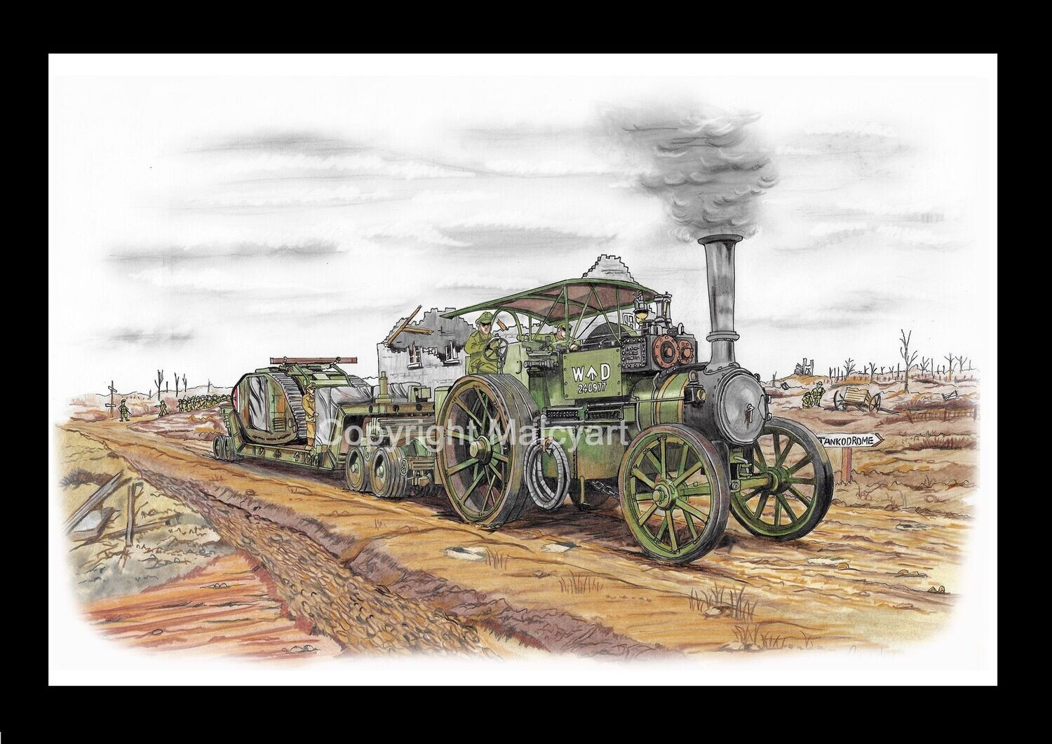 SD002 McLaren Road Locomotive A4 Mounted/Framed Print