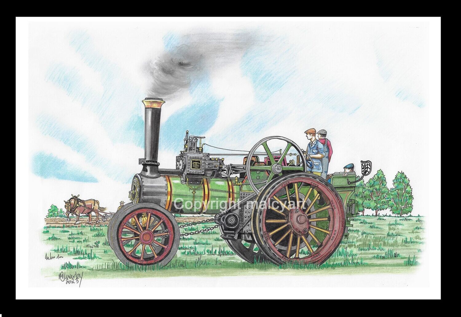 SD001 Burrell Road Locomotive A4 Mounted/Framed Print