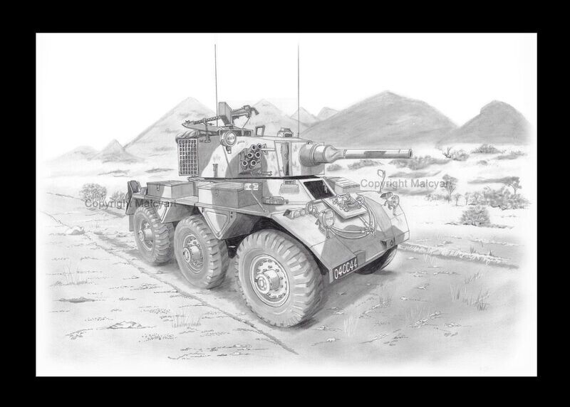 031 - A4 Mounted/Framed Print - Saladin Armoured Car