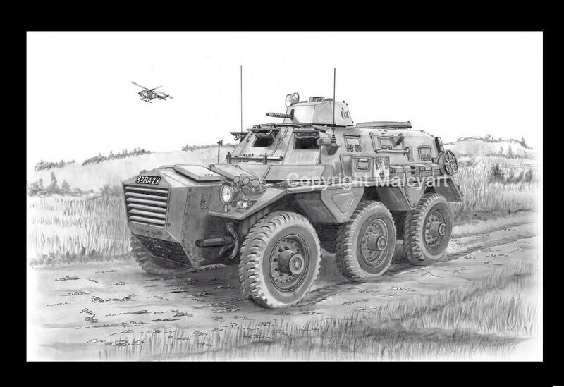 032 - A4 Mounted/Framed Print - Saracen Armoured Personnel Carrier