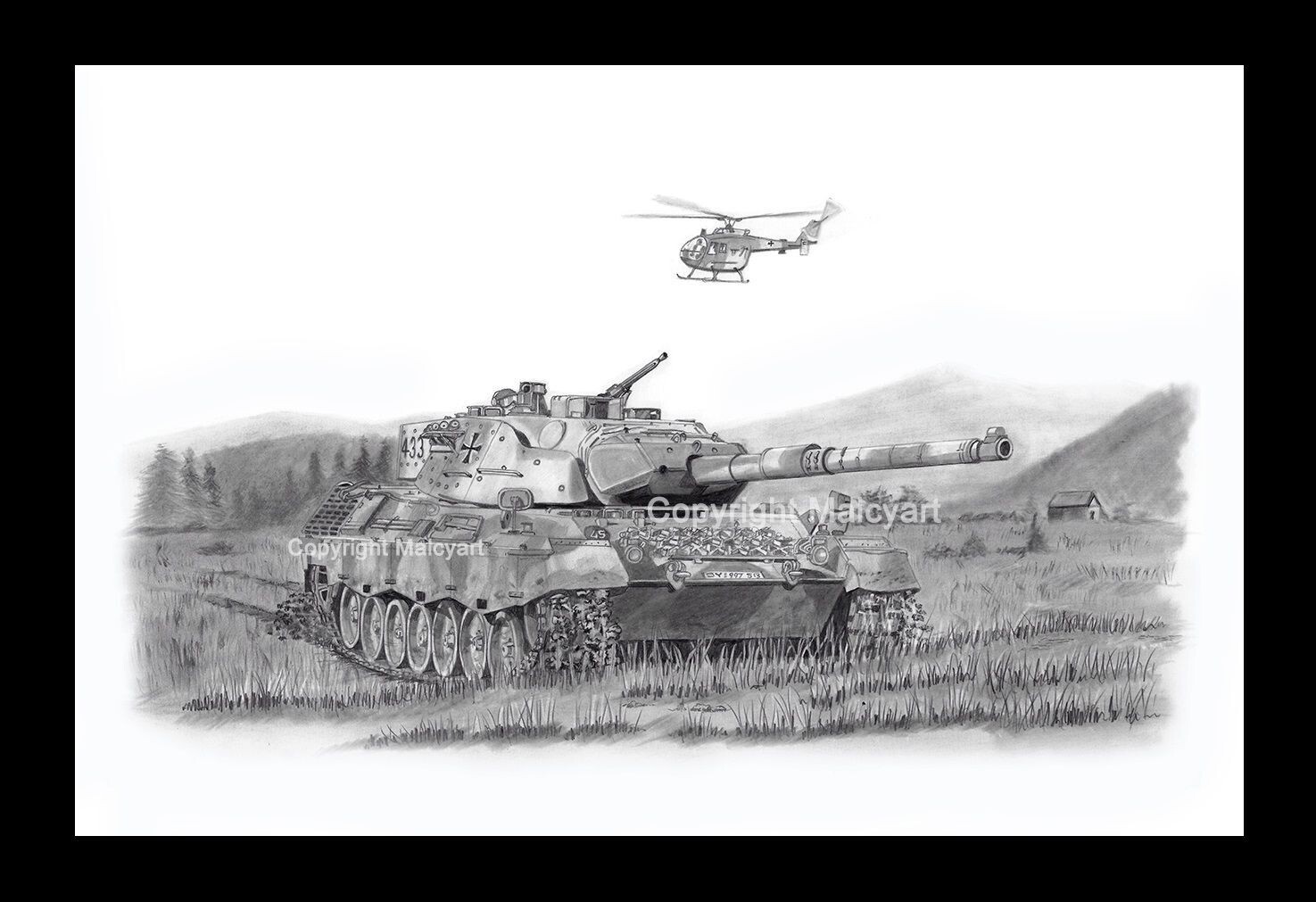 056 - A4 Mounted/Framed Print - Leopard 1 A5