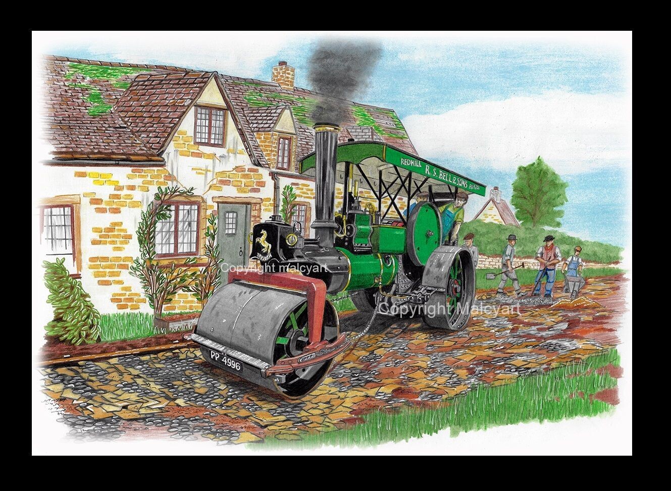 SD007 Aveling and Porter Road Roller Mounted/Framed A4 Print