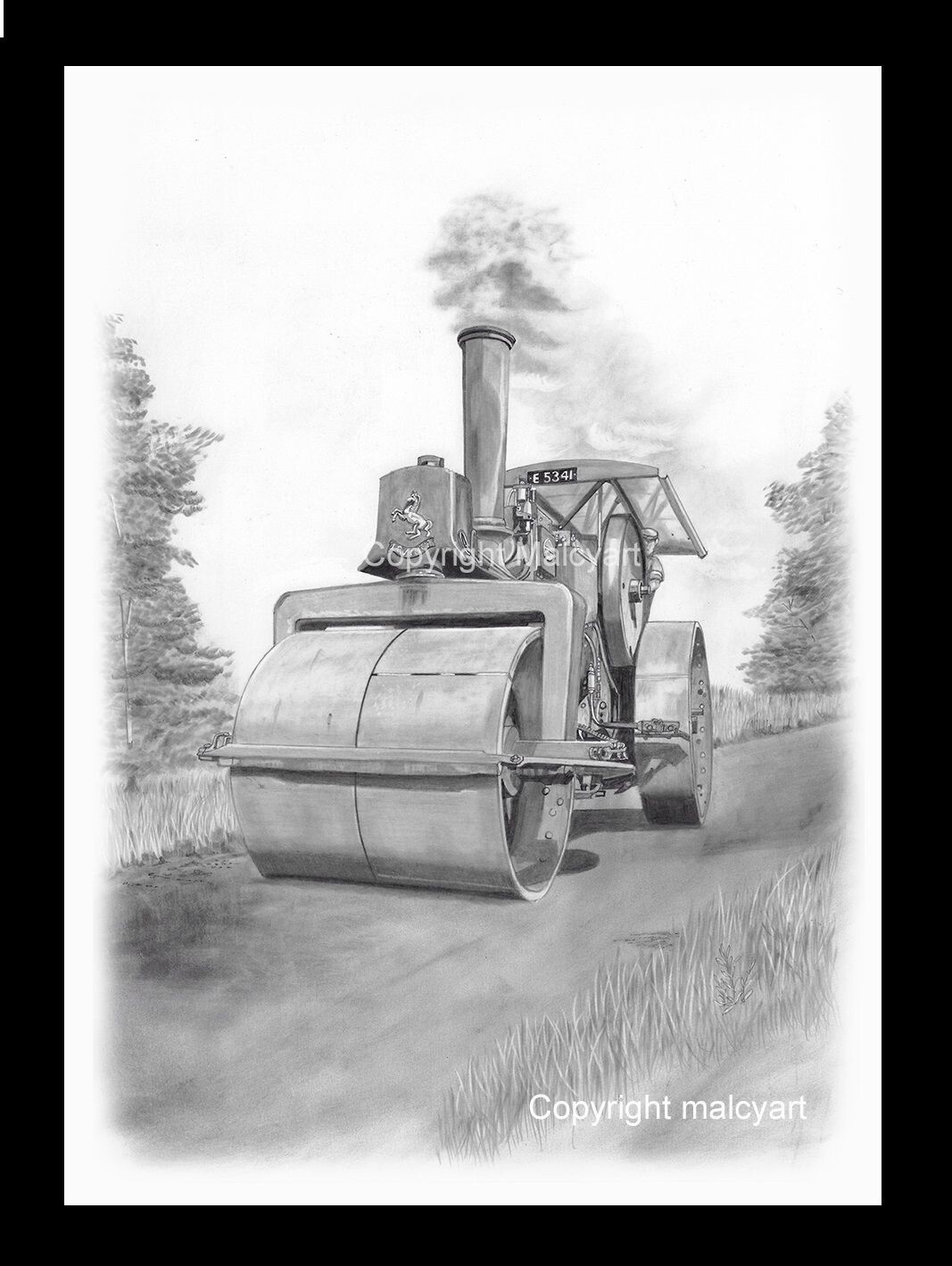 SD008 Aveling and Porter BS 10ton Road Roller 1914 model. Mounted/Framed A4 Print