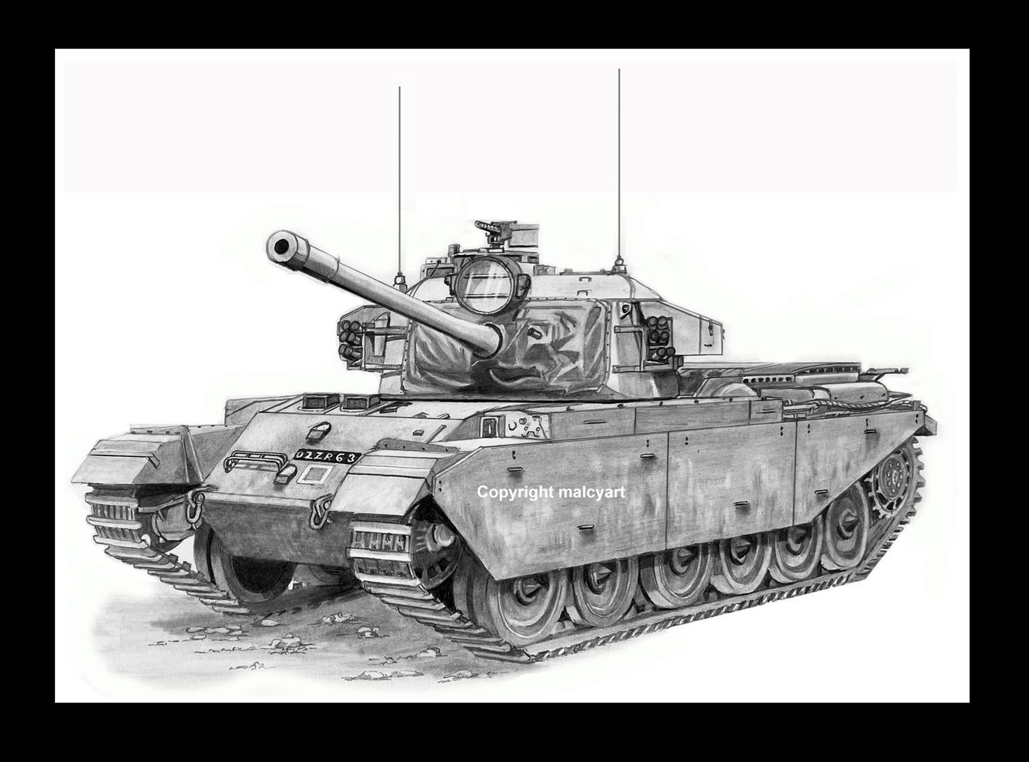 026 - A4 Mounted/Framed Print - A41 Centurion Tank